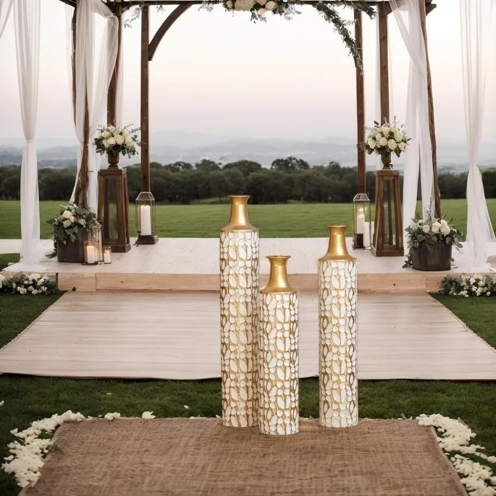 Large Gold Floor Vases Set of Inch Tall Decorative Vase for Home Decor