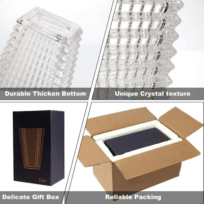 Vase Large Clear  Crystal Glass Vase for Flowers Modern Flower Vases Luxury Home Table Flower Decor Glass Vases for Living Room