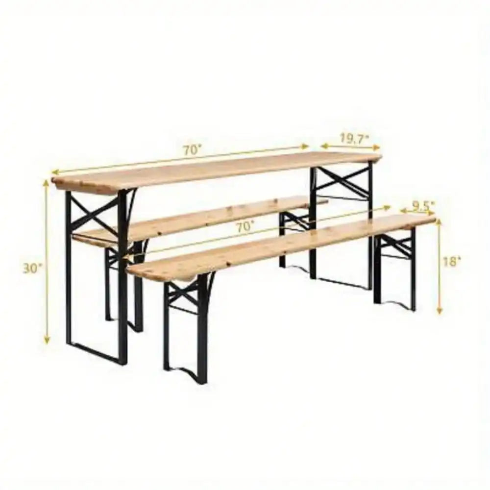 Folding Outdoor Wood Picnic Table