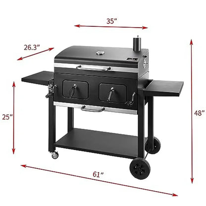 Outdoor Charcoal Grill and BBQ Smoker