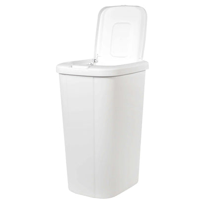 White 13.3 Gallon Plastic Touch Top Kitchen Trash Can