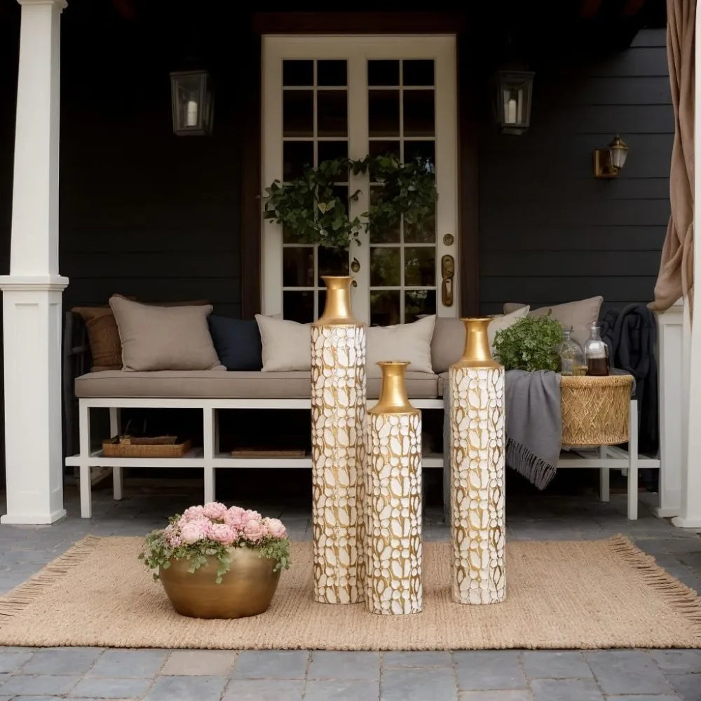 Large Gold Floor Vases Set of Inch Tall Decorative Vase for Home Decor
