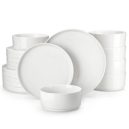 Ceramic Tableware Set 12/16/18/24PCS Dinner Plate, Dessert Plate, Bowl, Dinner Tableware Set Home Party Supply