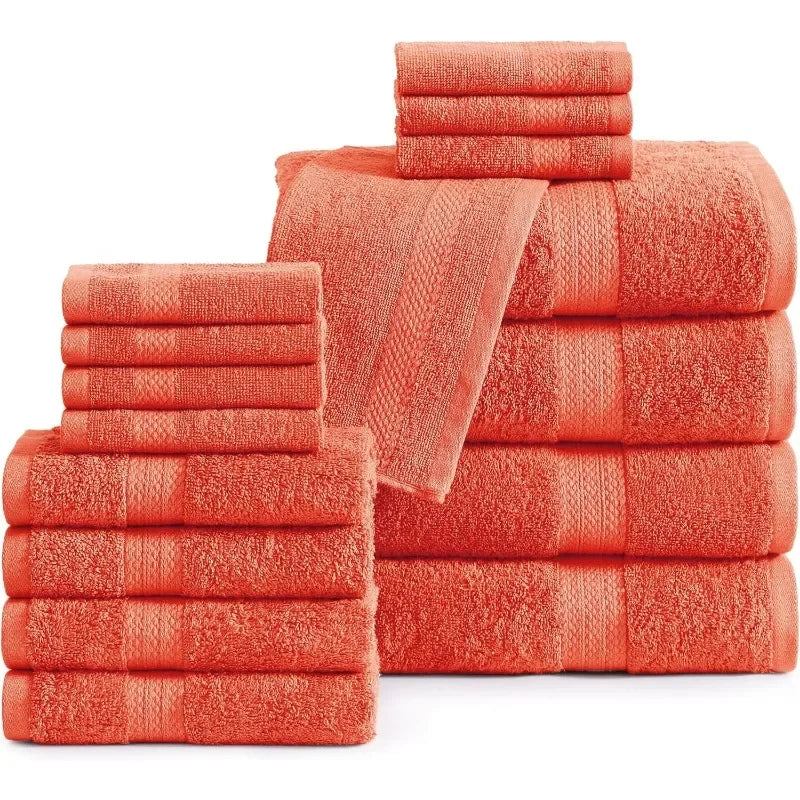 100% Cotton 16 Piece Bath Towels