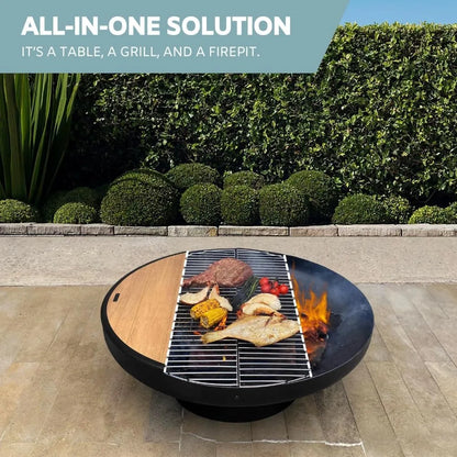 Heavy Duty Fire Pit Table with Lid