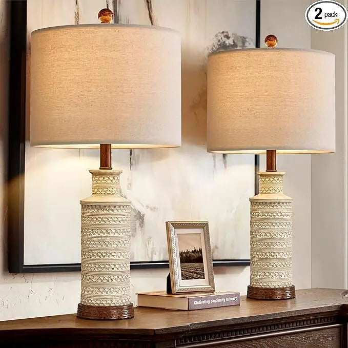 24'' Farmhouse Table Lamp Set of 2