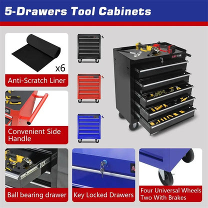 5-Drawer Steel Rolling Tool Box