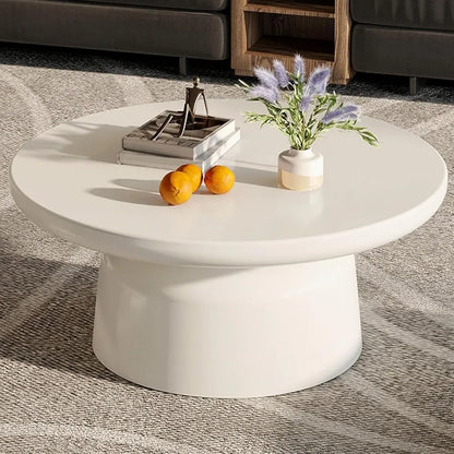 Creamy White Center Table, Modern Tea Table Low Floor