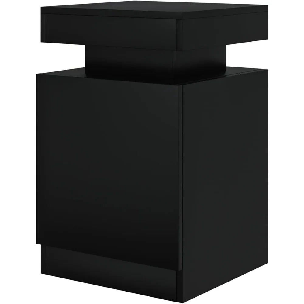 Nightstand Set of 2 with LED Lights,Night Stand with Storage Cabinet for Bedroom,Bedside Table with LED