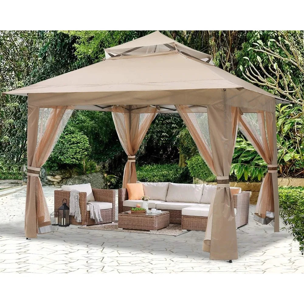 Pop Up Gazebo 13x13Outdoor Canopy Tent with Mosquito Netting