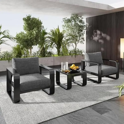 All-Weather Aluminum Patio Furniture Set and Coffee Table