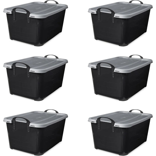 Stackable Plastic Storage Bins w/Handles