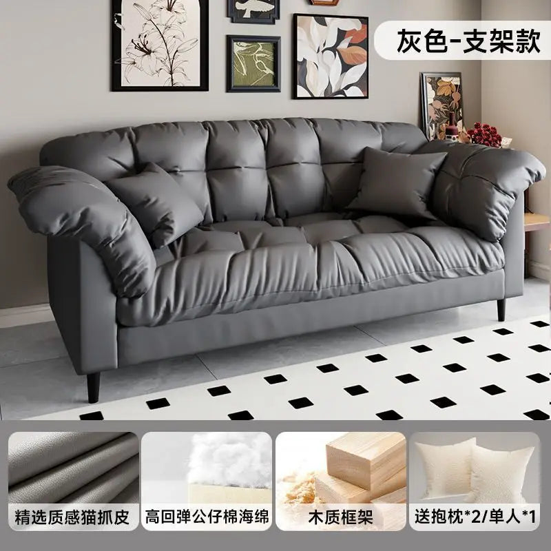 Modern Cloud Loveseat Sofa Plush 2-Seater Couch with Pillow Armrests for Small Spaces Living Room Bedroom Dorm Compact Design