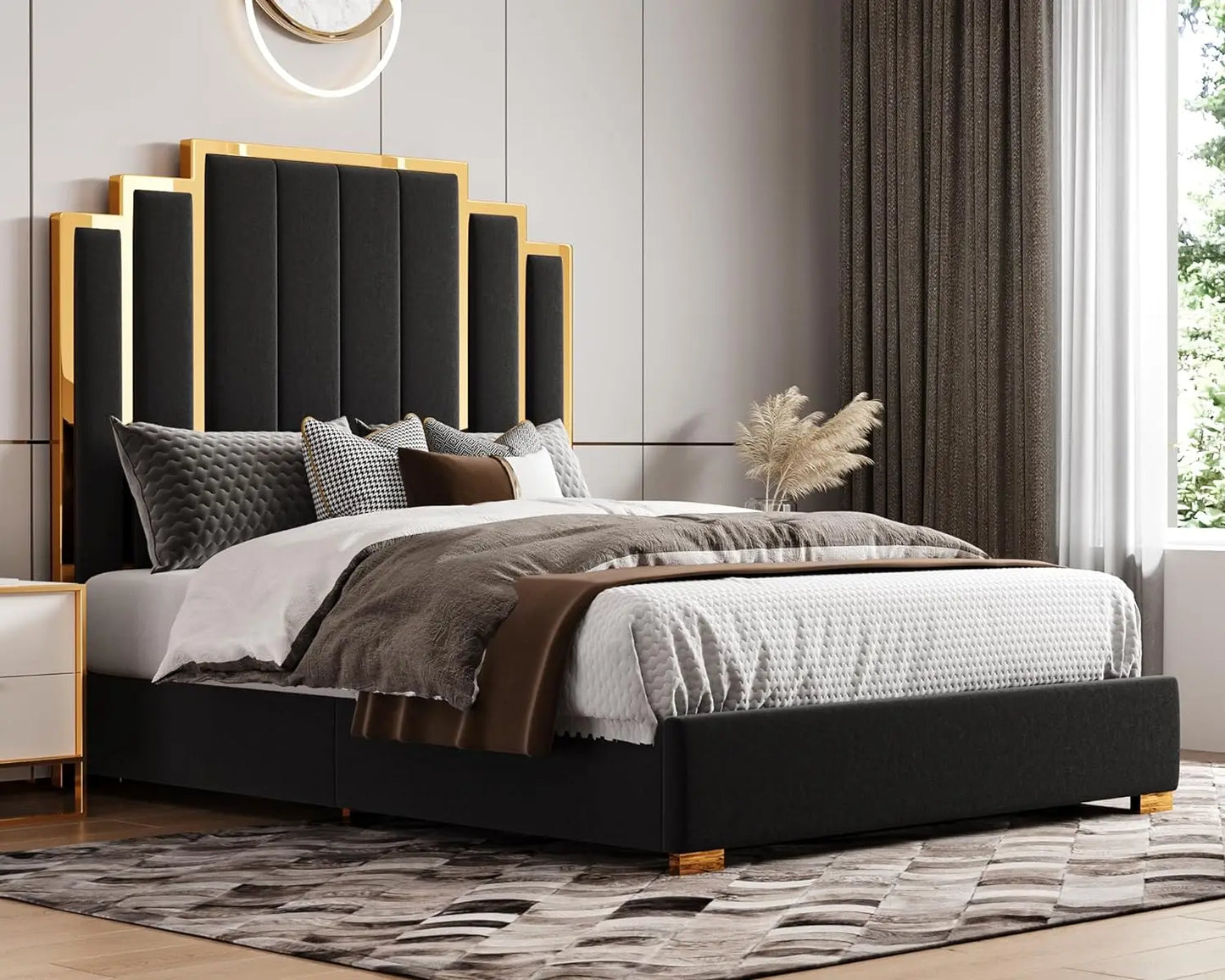 Queen Size Platform Bed Frame and Headboard