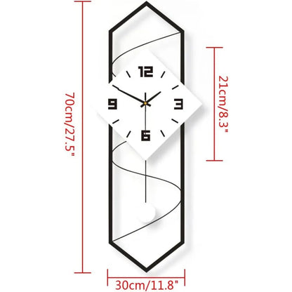 Silent Wall Clock Metal Modern Wall Clock Large Pendulum