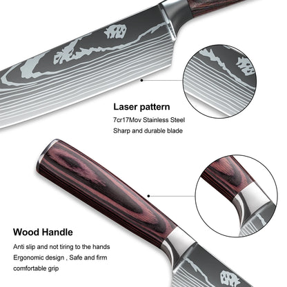 Knife Sets for Kitchen 14 Pieces with Knife Holder High Carbon Stainless Steel