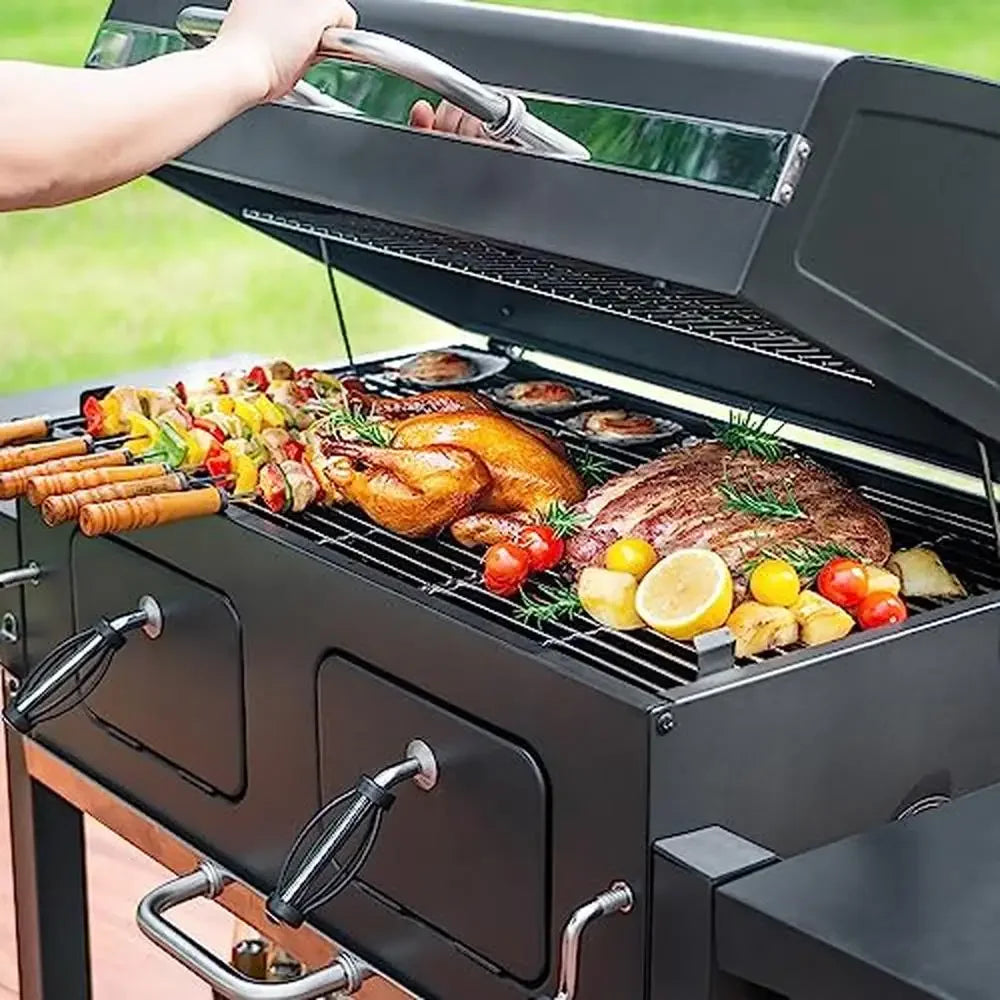 Outdoor Charcoal Grill and BBQ Smoker