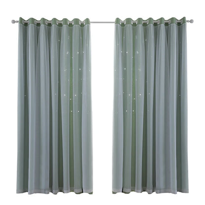 2-40x84in Panels Stars Curtains Blackout Curtains for Bedroom/Living room.