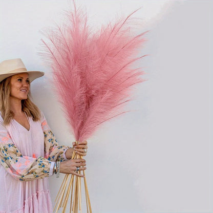 4 Pcs Artificial Pampas Grass Large Stems 43'' Tall