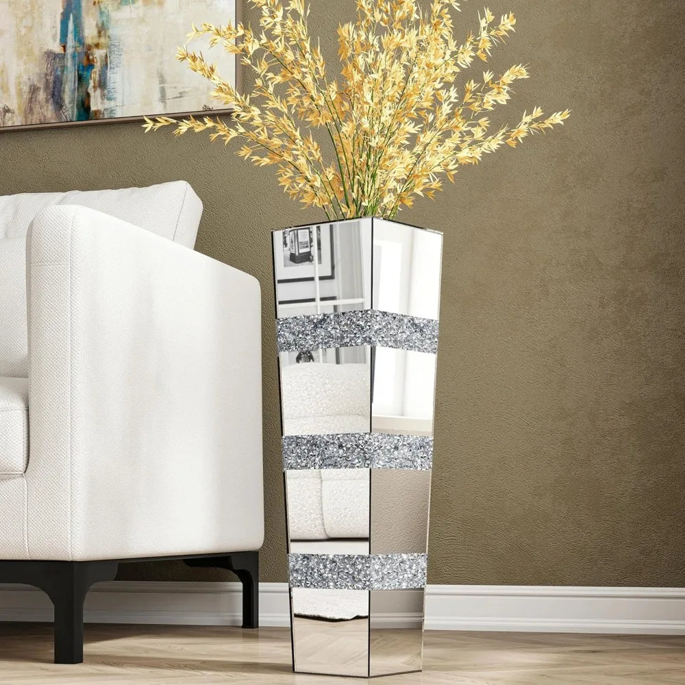 28" Large Crushed Diamond Floor Vase