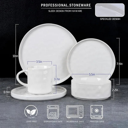 Ceramic Stoneware Plates and Bowls Set