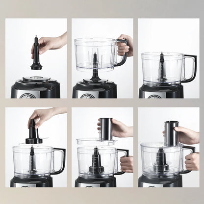 6 in1 800W Black Food Processor