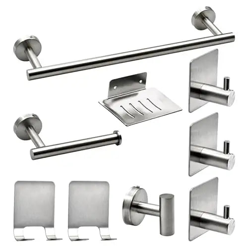 9 pc. Bathroom Hardware Set, multi colored