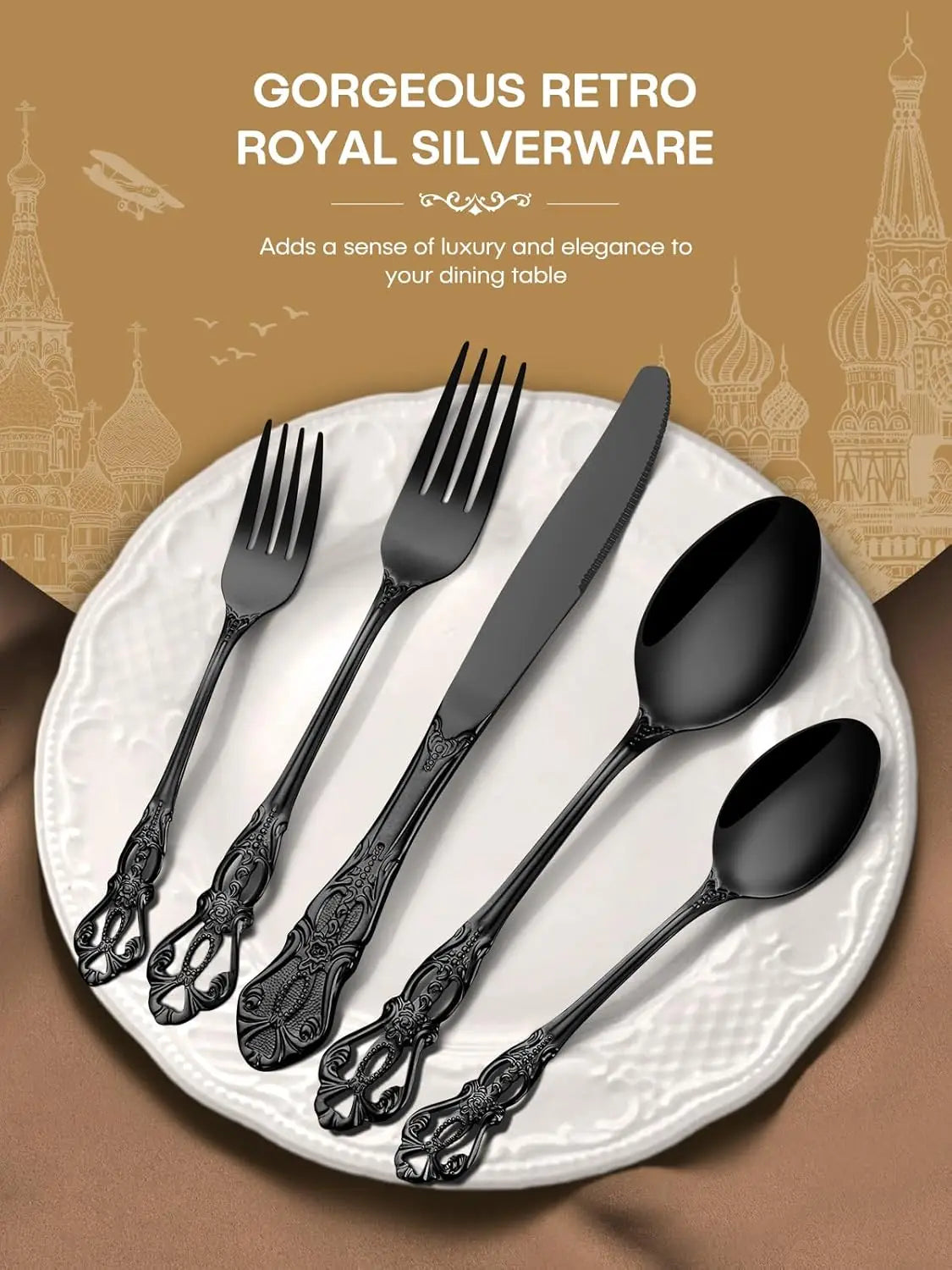 Retro Stainless Steel Silverware Set