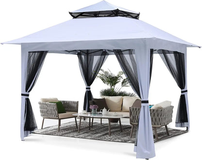 Pop Up Gazebo 13x13Outdoor Canopy Tent with Mosquito Netting