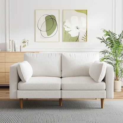 64" Loveseat Sofa Couch, Comfy  Couch with Extra Deep Seats, Fabric Upholstered