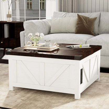 35.6"/40'' Lift Top Farmhouse Coffee Table with Large Hidden Storage