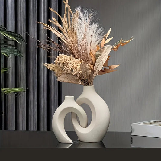2pc ceramic vase artwork, living room bedroom study cafe and other decorations