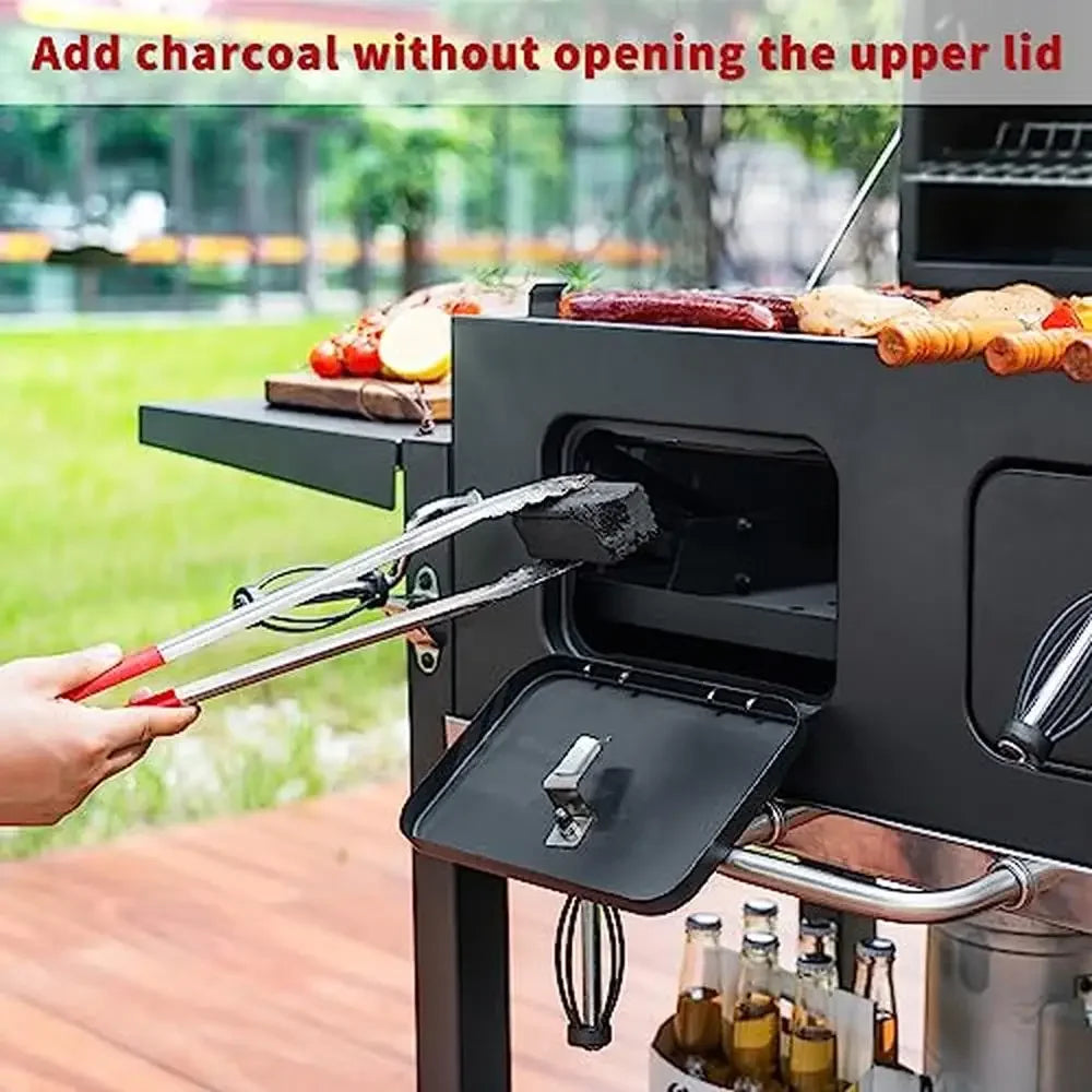 Outdoor Charcoal Grill and BBQ Smoker