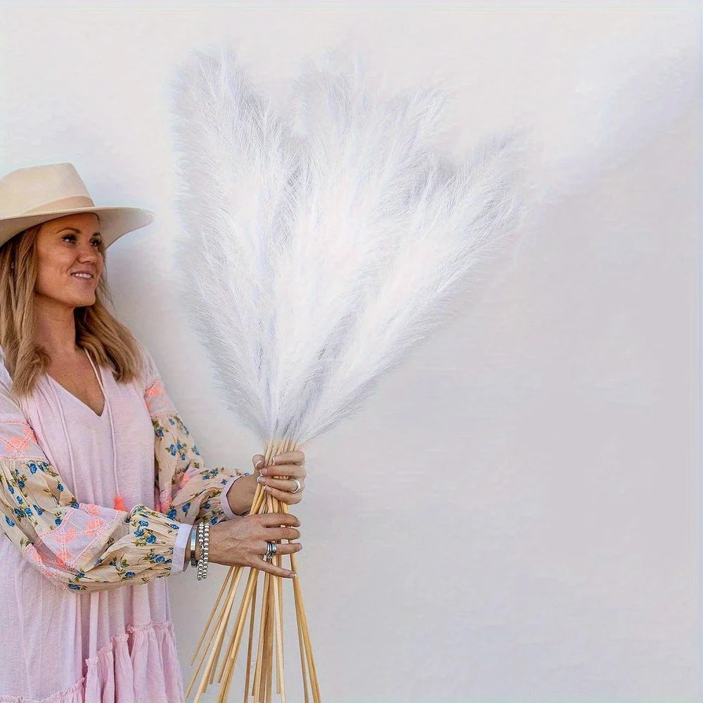 4 Pcs Artificial Pampas Grass Large Stems 43'' Tall