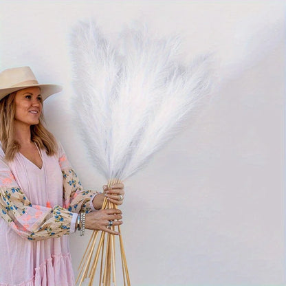 4 Pcs Artificial Pampas Grass Large Stems 43'' Tall