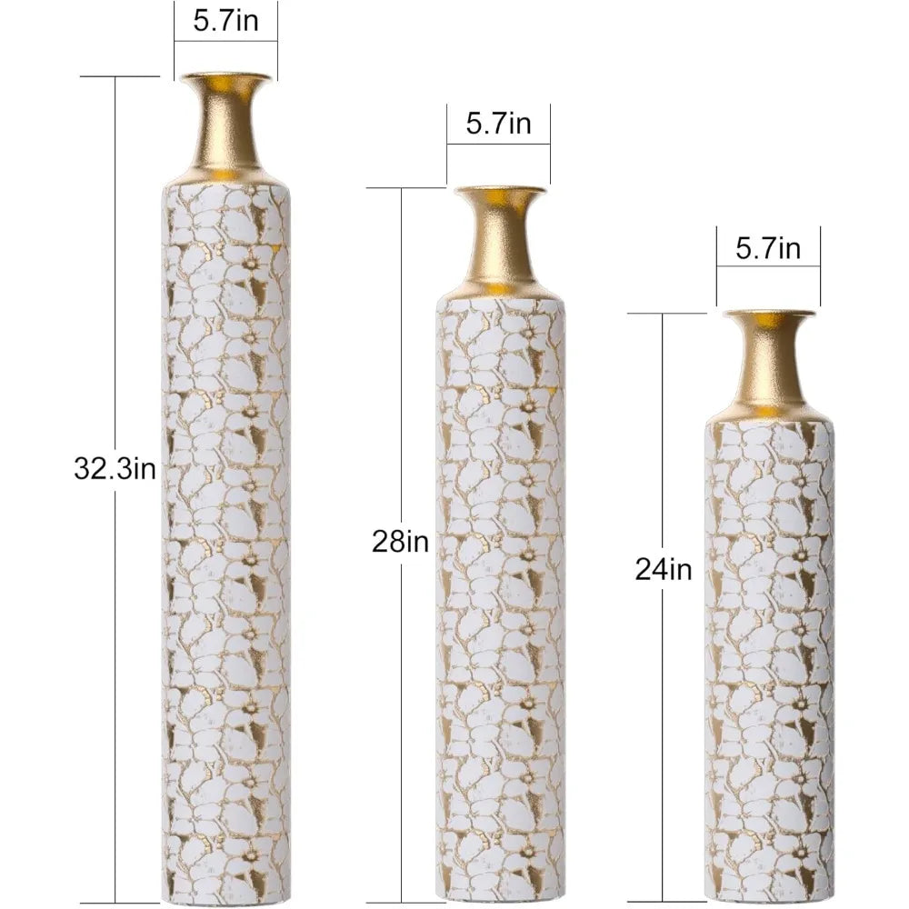 Large Gold Floor Vases Set of Inch Tall Decorative Vase for Home Decor