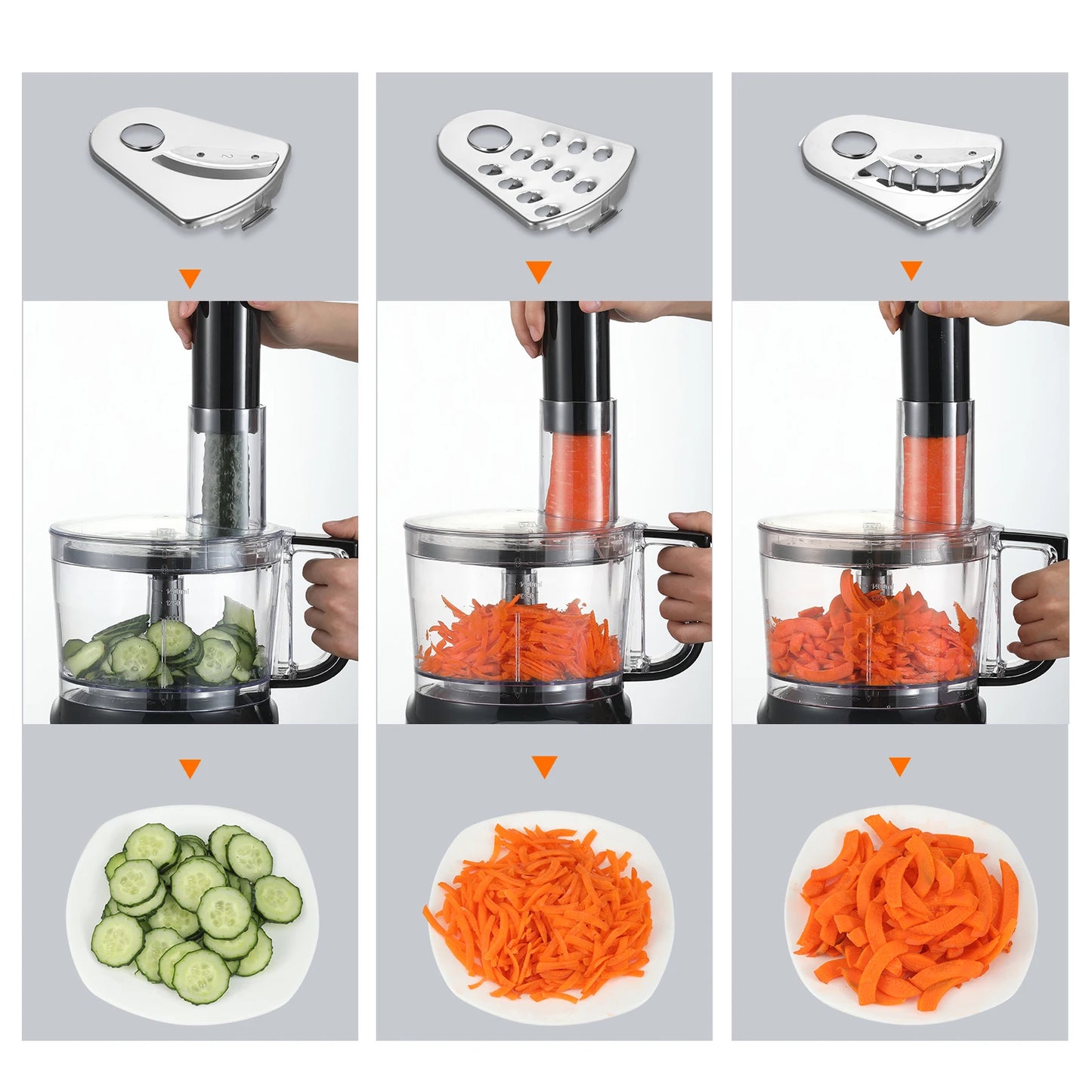 6 in1 800W Black Food Processor