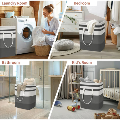 Large Laundry Baskets Waterproof Freestanding Laundry Hamper Collapsible