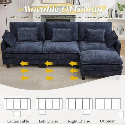 Living Room Sofa, Modular Sectional Sofa, 113" L Shaped Couch Set